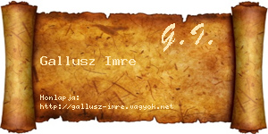Gallusz Imre névjegykártya
