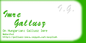 imre gallusz business card